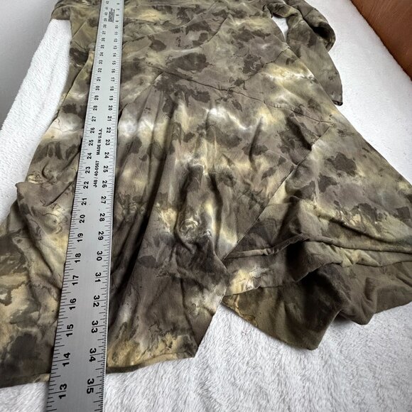 Cynthia Ashby Womens Tie-Dye Tunic Dress Small Brown Long Sleeve Artsy Boho New - Picture 12 of 12